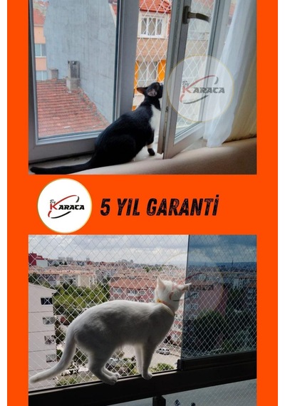 Kedi Balkon Güvenlik Filesi 1.5x19 Mt 3mm İp Kalınlığı 4x4 Gözenekli