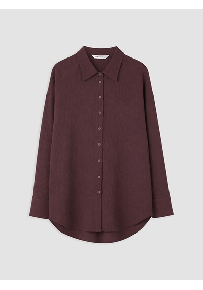 Lcw Everyday Mürdüm Dokulu Oversize Kadın Gömlek