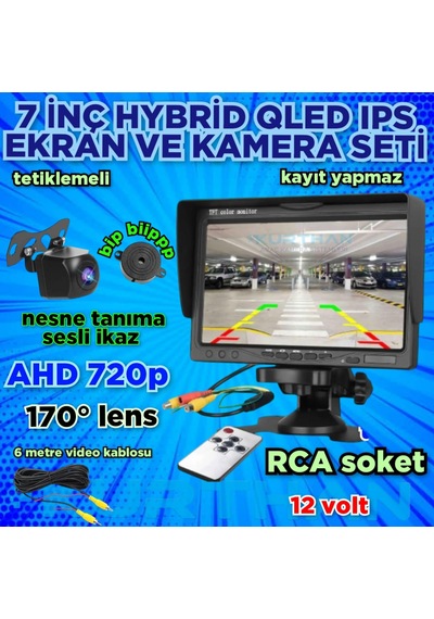 7 İnç Qled Ekran Ve Nesne Tanıma Sesli İkaz Buzzer 170'' Kamera