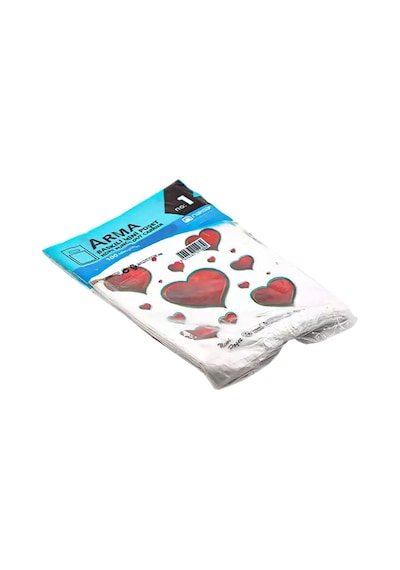 Arma Baskılı Mini Blok Poşet Torba - No : 1 - 22x35 Cm. - Beyaz - 100 Adetlik 10 Paket