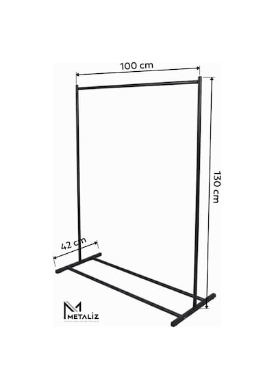 Siyah Metal Konfeksiyon Askısı - Minimalist Elbise Askılığı - Butik Tipi Askı