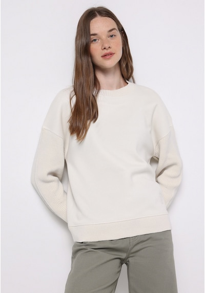 Colin's Colins Regular Fit Yuvarlak Yaka Düz Kadın Beyaz Sweatshirt Cl1076583 Q1.v1 Ofw Beyaz