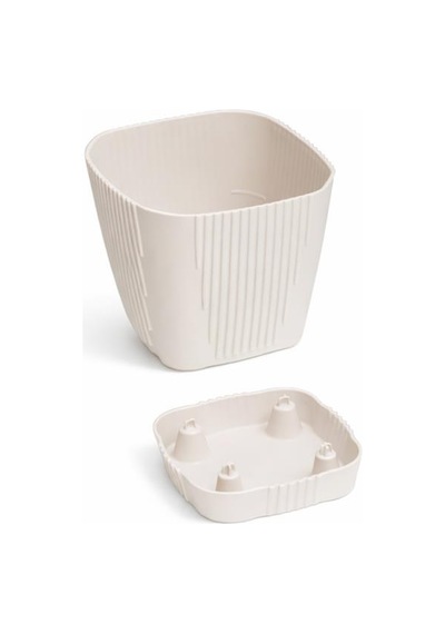 So-zb01 Zambak Dekoratif Plastik Saksı 0.8 Lt No:1 Kirli Beyaz 6 Adet