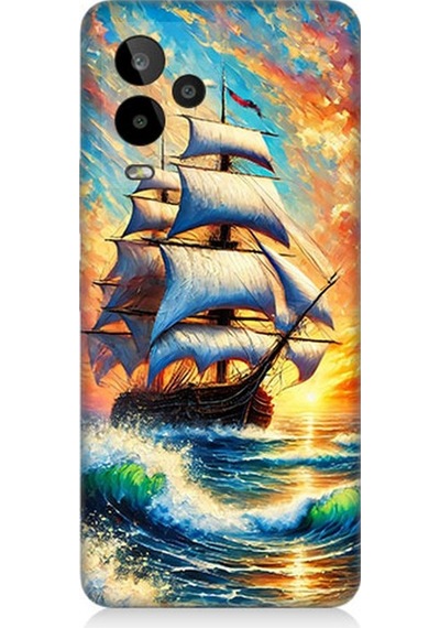 General Mobile Gm 24 Pro Uyumlu Fırtınada Yelkenli Gücü Desenli Silikon Kılıf Çok Renkli