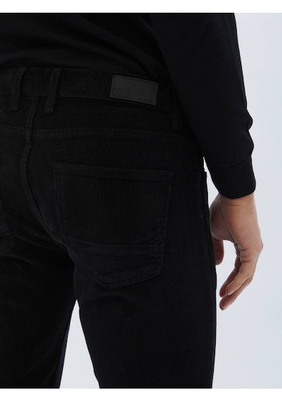 Kip Siyah Dokuma Slim Fit Kadife Casual Pamuk Karışımlı Pantolon 687357 Siyah