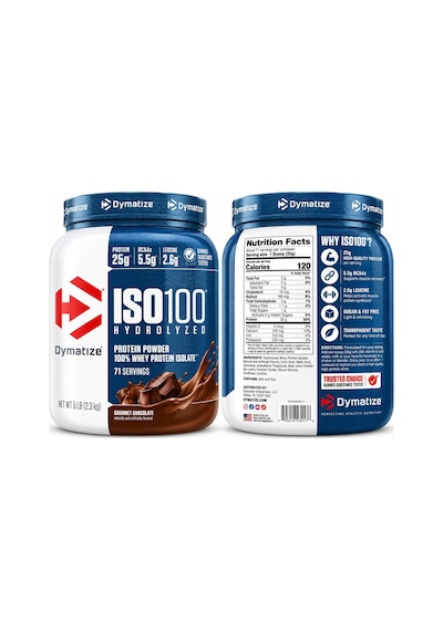 Dymatize, Iso100 İzole Hydrolyzed, 100% Whey Protein Isolate, Gourmet Chocolate, 5 Lbs 2.3 Kg