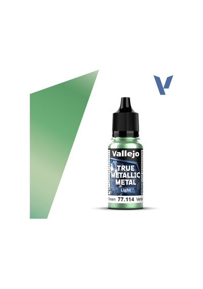 Vallejo 77114 18 Ml. Dusken Green, Light, True Metallic Metal Tmm Serisi Model Boyası Renkli
