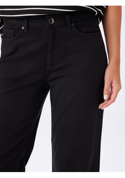 Faik Sönmez Wide Leg Fit Likralı Jean Pantolon W27jpn011 Uw27jpn01110 Siyah