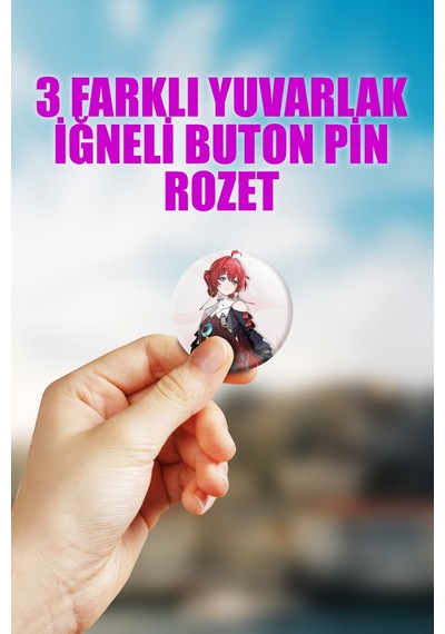 Danjin Wuthering Waves Gacha Çanta Süsü Rozet İğneli Buton Rozet Seti 3 Adet Üçlü