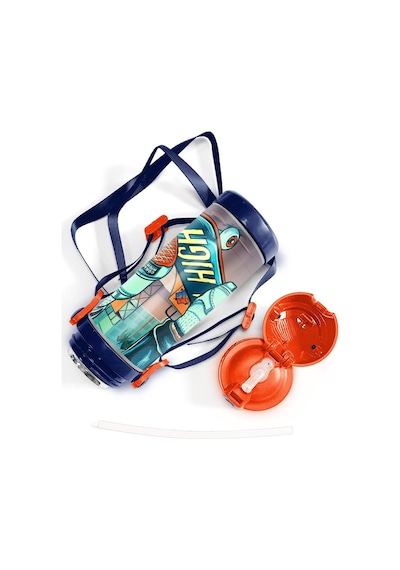 Coral High Kids Civit Neon Turuncu Kaykay Desenli Pipetli Çelik Termos 500 Ml 11923 Diğer