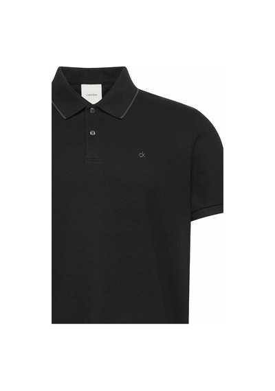 Calvin Klein Erkek Ss Refined Pique Klasik Polo T-shirt - Siyah Black