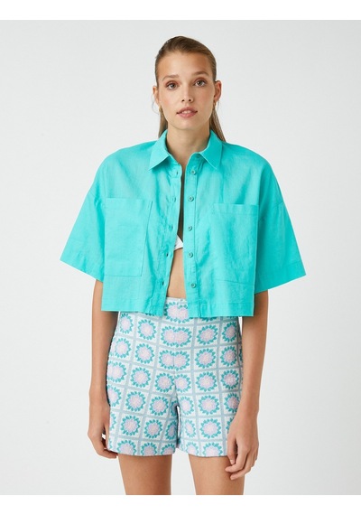 Koton Oversize Crop Gömlek Keten Karışımlı Mınt 2sak60024pw 2SAK60024PWMNT Mint Yeşili Koton Oversize Crop Gömlek Keten Karışımlı Mınt 2sak60024pw 2SAK60024PWMNT Mint Yeşili