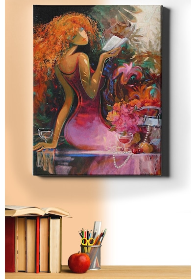 Webstyle Sayılarla Boyama Seti Kasnaklı Kitap Ve Kadın 40 X 50 Cm
