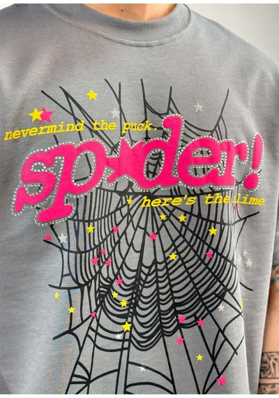 Zaee Spider Taş Detay Oversize Tişört Çok Renkli