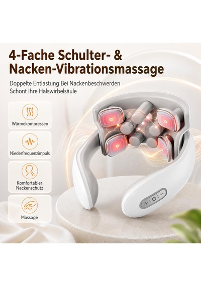 Neurorelief Ems Isı Ve Kırmızı Işıklı Boyun Masaj Cihazı 6 Mod 15 Yoğunluk 4 Titreşim Boyun Ve Omuz İçin Kablosuz Masaj Cihazı 2x