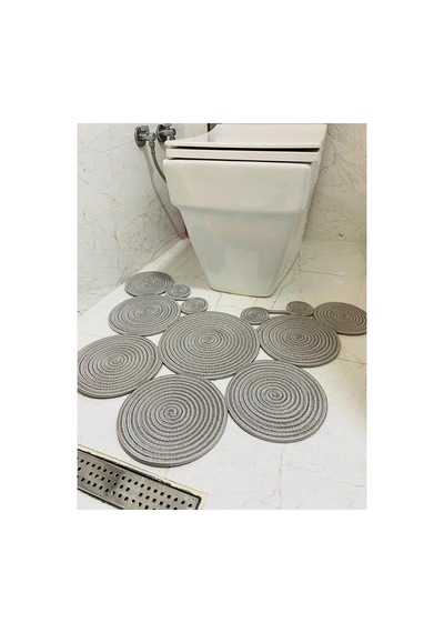 Jüt, Hasır, Paspas, Banyo Paspası, Klozet Önü Paspası, Klozet Paspas, Çift Taraflı Grigri Grigri