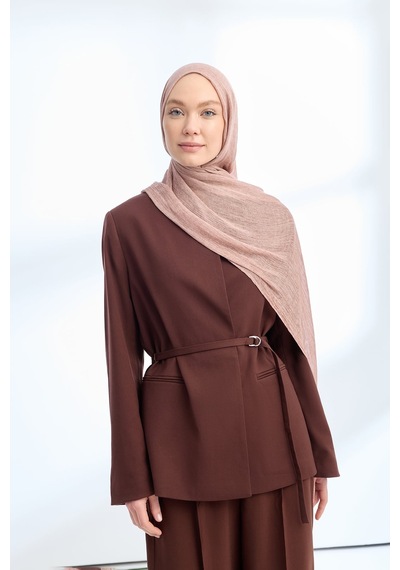 Armanda Organic Touch Viskoz Şal- 3601 Sisli Pudra