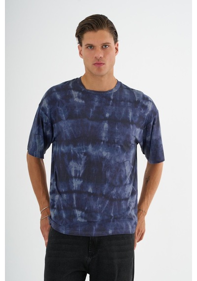 Alexander Gardi Erkek Batik Baskı Tshirt Mavi