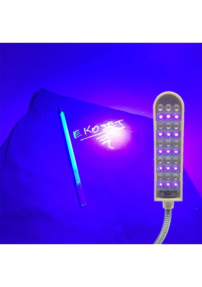 Ekoset Ultraviyole Uv Led Lamba Ve 20 Adet Ince Tip Uv Kalem Seti