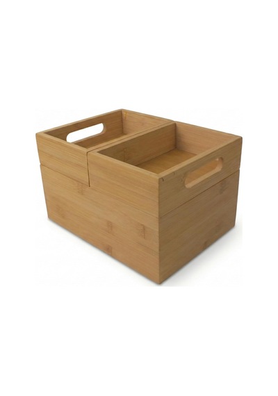 3'lü Modüler Bambu Organizer Set - Üst Üste Geçebilen Çok Amaçlı Çekmece İçi Ve Masaüstü Düzenleyici Kutu Diğer