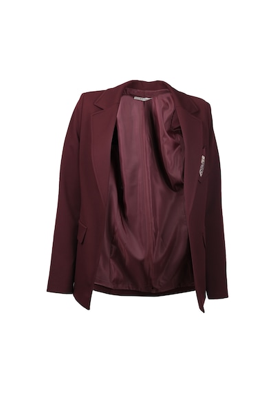 Ekol Oversize Minimalist Uzun Kol Kadın Ceket - Günlük & Şık Bordo