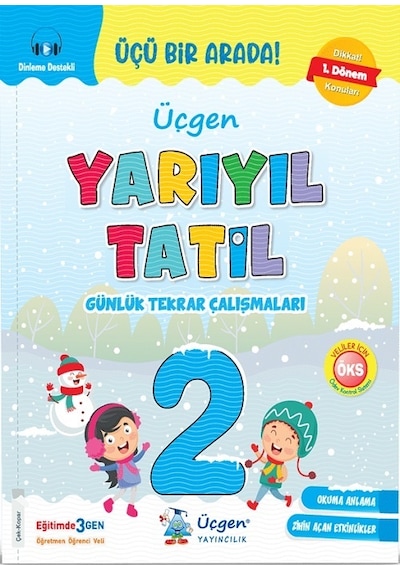 Üçgen 2.sınıf Yarıyıl Tatil Kitabı 1.dönem Konularını Kapsar - Paragraf Max Hediyeli