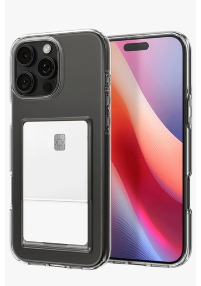 Uray Store Apple iPhone Uyumlu  16 Pro Max Kılıf Kart Şeffaf Silikon - Şeffaf
