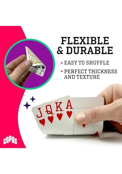 Copag %100 Plastik Oyun Kartları, Poker Boyu Endeks Tek Deste, Altın Sarısı