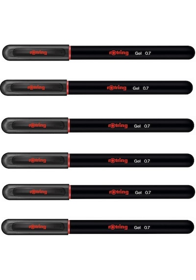 Rotring Jel Mürekkepli Tükenmez Kalem Siyah  6'li