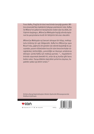 Milena'ya Mektuplar - Franz Kafka - Can Yayınları