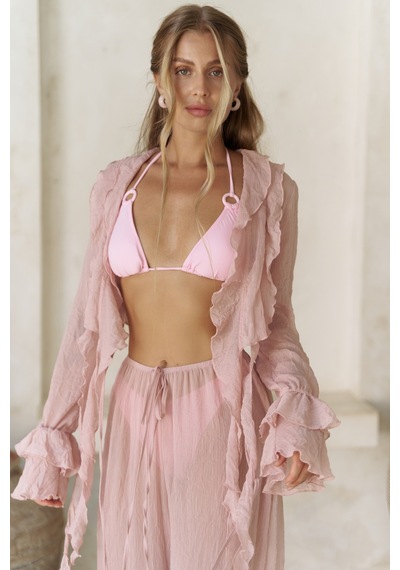 Mai Collection Mai Studios Co. Olivia Pembe Gömlek Pantolon Takım Pembe