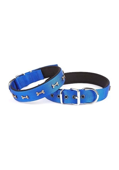 Doggie Comfort Dokuma Kemikli Köpek Boyun Tasması L Mavi 3x47 Mavi