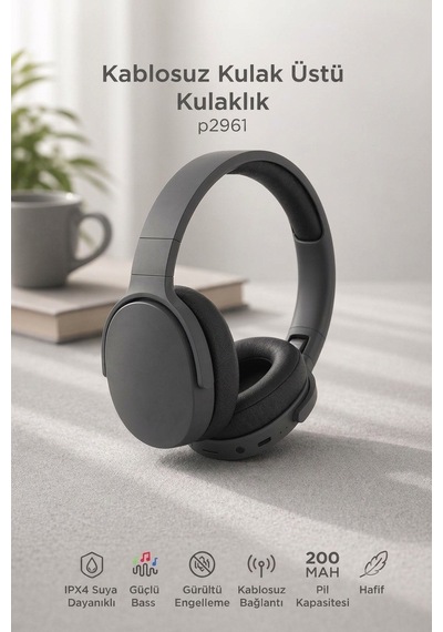 Bluetooth Kulaklık Kulak Üstü Kablosuz Kulaklık P2961