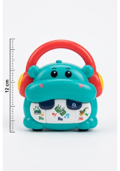 Montessori Neşeli Su Aygırı 3 Farklı Modlu Hayvan Sesleri Ritim Öğreten 12 Cm Bebek Oyuncağı