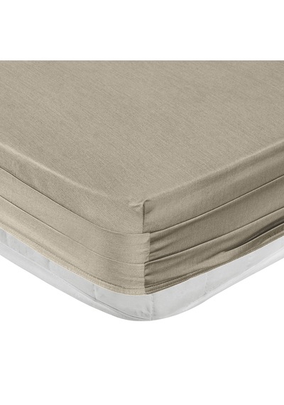 Linestyle Çift Kişilik %100 Pamuk Saten Lastikli Çarşaf 160x200+35 Cm Bej