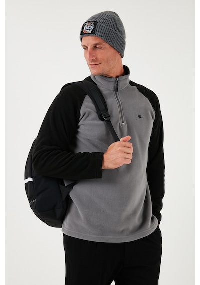 Buratti Slim Fit Yarım Fermuarlı Kışlık Şardonlu Erkek Polar 5906055 Gri