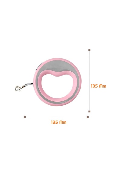 Süslüpati Otomatik Köpek Gezdirme Tasması Pembe 2.5 Metre Pembe