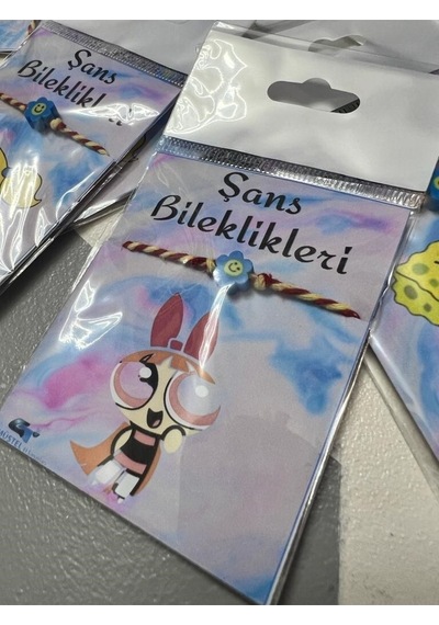 Gümüştel El Sanatları El Yapımı Fimo Karekterli Özel Kartlı Bileklik Çok Renkli