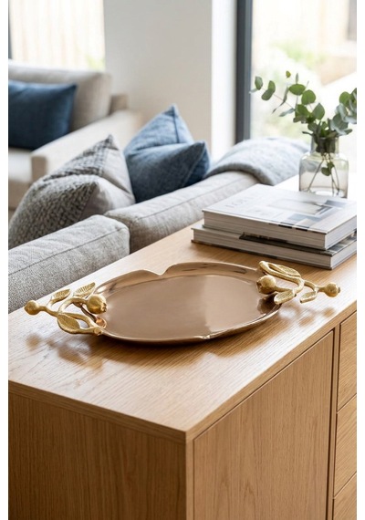 Leaf Rose Gold Dekoratif Tabak