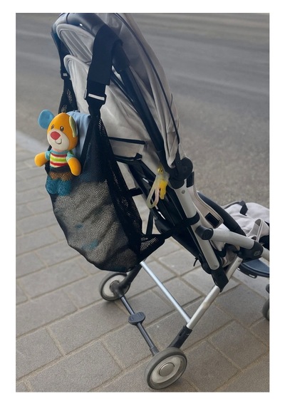 Lüx Bebek Arabası Organizer I Bebek Arabası Organizer Çanta I Anne Bebek Arabası Düzenleyici Açık Gri - Siyah