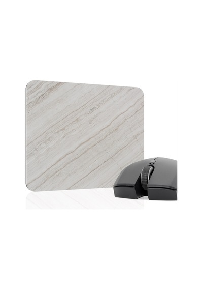 Beyaz Mermer Kaymaz Dikişli Kauçuk Oyuncu Mousepad V2 - 22x18 Gaming Mouse Pad Fare Altlığı