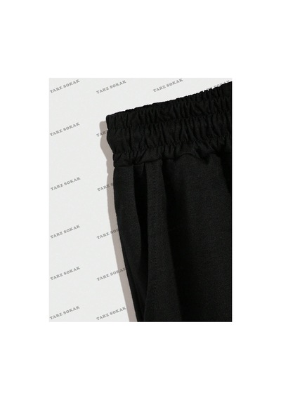 Tarzsokak Y2k Unisex Yaz Şort Bermuda Harajuka Anime Retro Kod-11514 Siyah