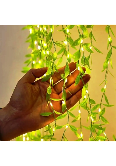 Vıp Kalite Salkım Yaprak Led Işık Gün Işığı Led Salkım Sarmaşık Led Işık 3x1 Metre 180 Led Modlu Gün Işığı