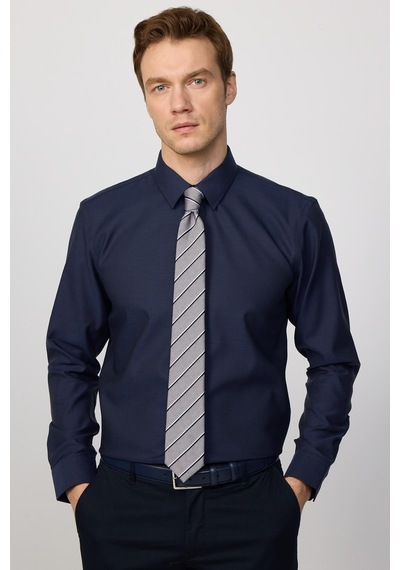 Tudors Slim Fit Non-ıron Ütü Gerektirmez Lacivert Erkek Gömlek-30452-lacivert Lacivert