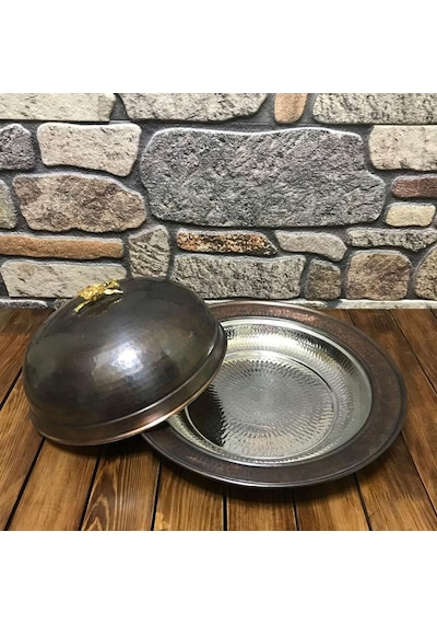 Dövme Bakır Oksitli Pilavlık 36 Cm Bakır