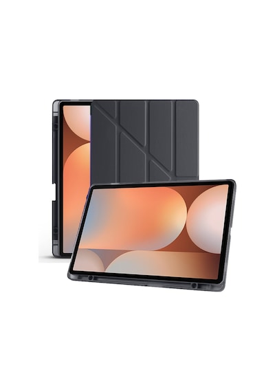 Samsung Galaxy Tab S10 Ultra Sm-x920 Kılıf Kalem Bölmeli Standlı Arkası Silikon Kapaklı Kılıf