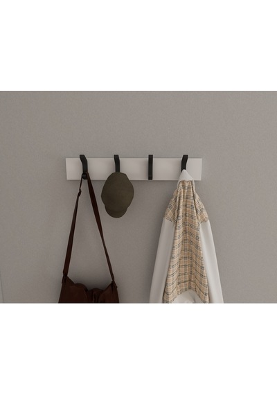 Hepsi3boyutlu Modern Duvar & Kapı Kanca Askılık - 4 Adet Siyah Kanca Askılık - Model No : 2 Siyah