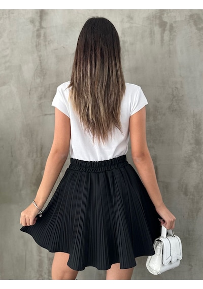 Fashion Cocktail Astarı Şortlu Pileli Pliseli Beli Lastikli Ofis Günlük Gecelik Mini Dalgalı Hareketli Şort Etek Siyah Fashion Cocktail Astarı Şortlu Pileli Pliseli Beli Lastikli Ofis Günlük Gecelik Mini Dalgalı Hareketli Şort Etek Siyah