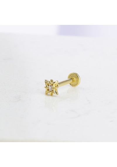 Glorria Altın Yıldız Tragus Piercing Altın
