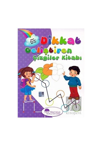 Dikkat Geliştiren Çizgiler Kitabı Mor Şemsiye  -  Mor Şemsiye